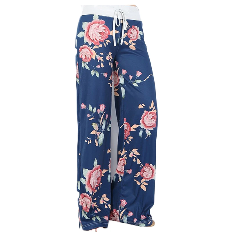 XX Plus size Summer Women Print Flower Pattern Wide Leg Loose Dress Pants Female Casual Skirt Trousers Capris Culottes | Женская одежда
