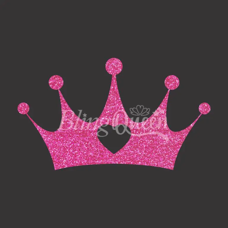 BlingQueen 12PCS/LOT Iron On Korean Glitter Vinyl Hot Fix Transfers Crown Design, Colors& Sizes can be customized