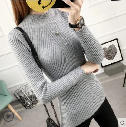 Женский вязаный Свитер оверсайз зимний белый кашемировый свитер и пуловеры с