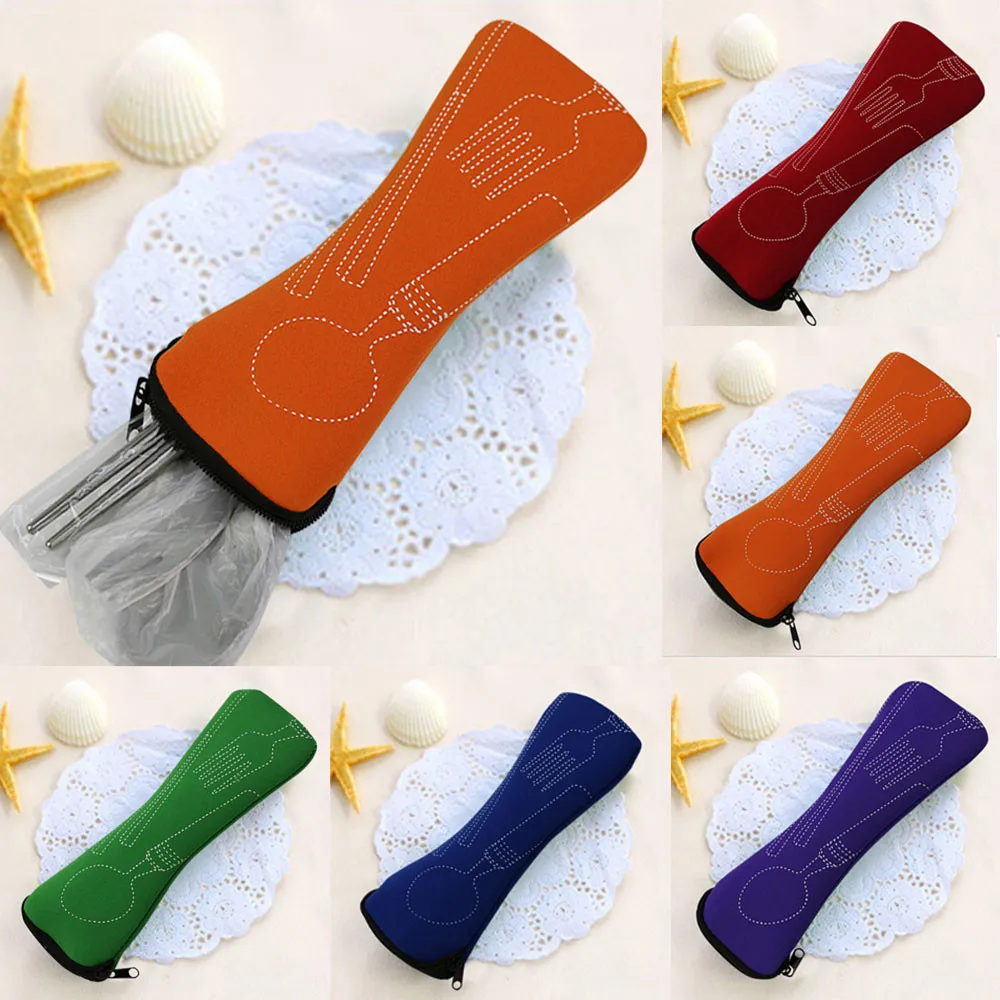 Портативная столовая посуда из нержавеющей стали 3 шт./компл. дорожная сумка для