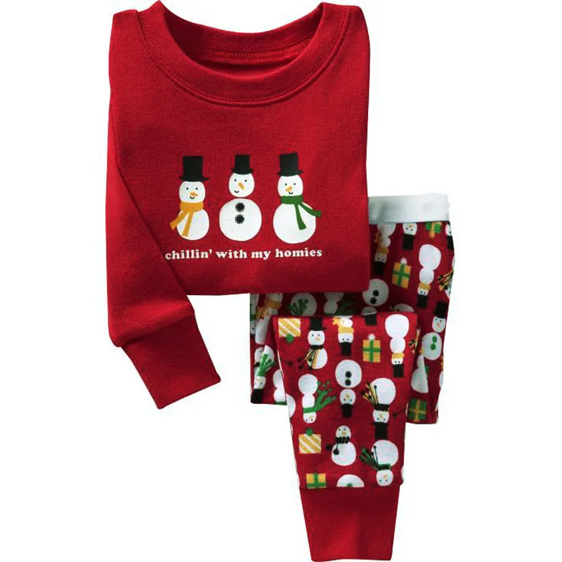 Christmas Cartoon Bear Cub Reindeer Snowman Boutique Kids Costume Set Pajamas Halloween Boys Sportswear Elegant Girls Clothes | Детская