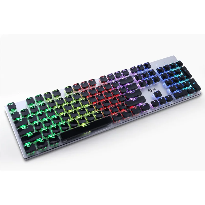 

Black Low Profile Keycaps for Mechanical Keyboard Crystal Edge Black with Key Caps Puller Hard Plastic 104 Keys US Layout