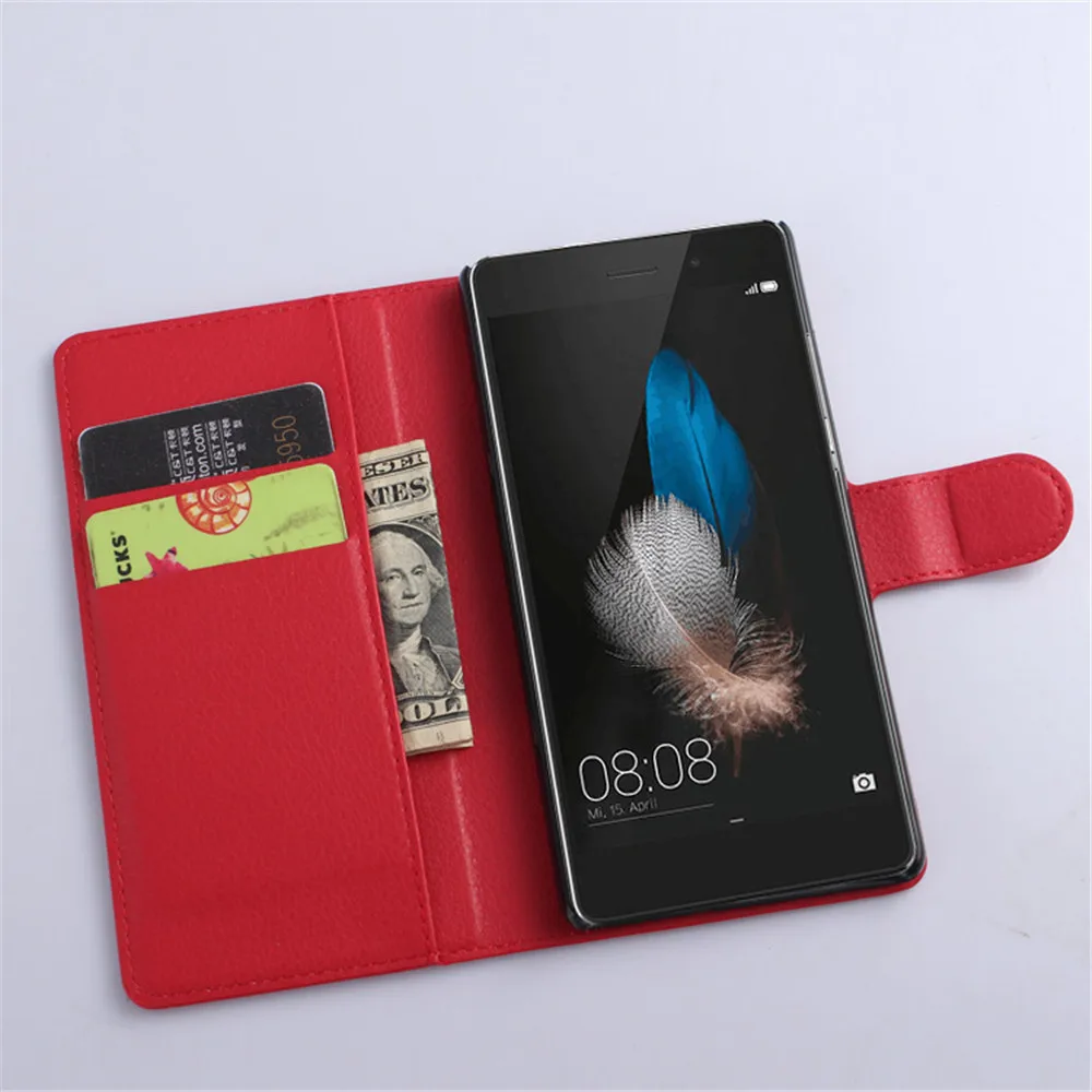 Модный чехол книжка из искусственной кожи личи для Huawei P8 lite P8lite ALE L04 L21 с