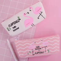 new canvas flamingo animal student pencil bag papelaria pencil case stationery material escolor school supplies