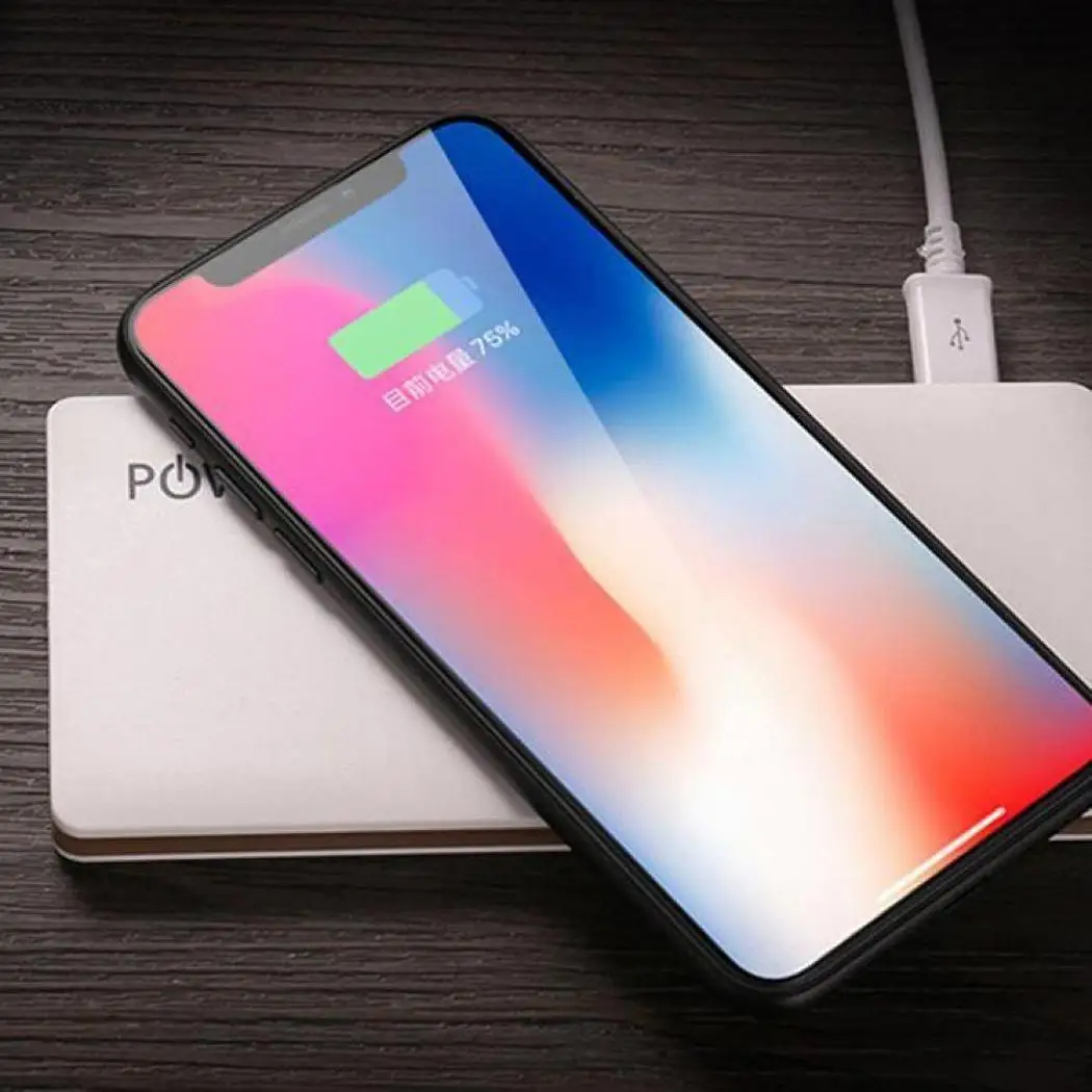 Qi Беспроводной внешний аккумулятор 20000 мАч для iPhone X Xs MAX XR 8 Беспроводное зарядное