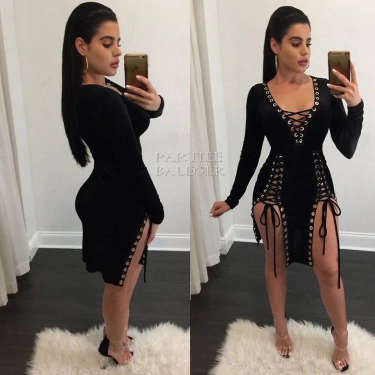 PB 2020 новое летнее шикарное сексуальное платье на шнуровке с перекрещивающимся
