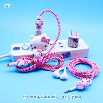 Один набор USB кабель для защиты наушников намотка кабеля Наклейки зарядное