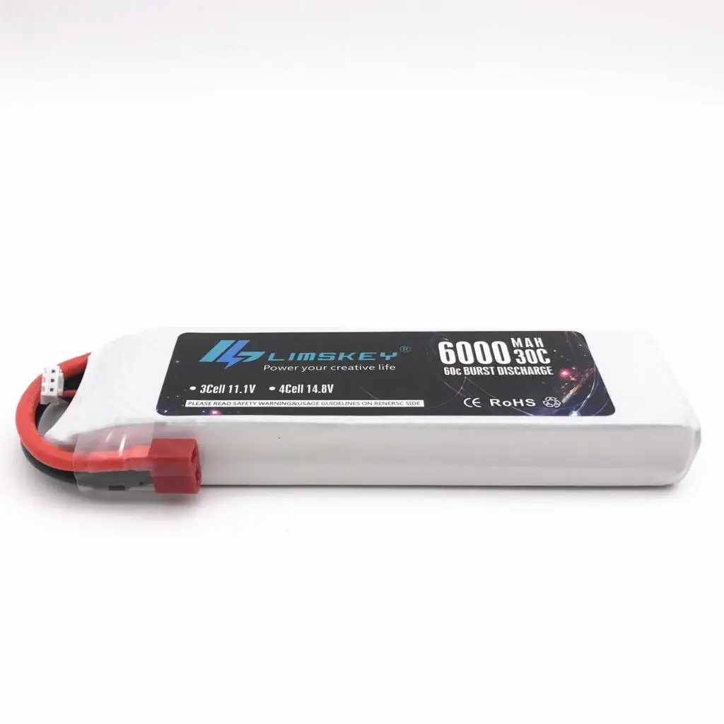 Литиево-полимерный аккумулятор Limskey Power 7.4V 6000mAh 30C 2S для FPV UAV RC Drone Car Helicopter Truck Boat Accessories.