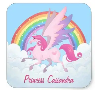 

1.5inch Cute Pink Pegasus Square Sticker