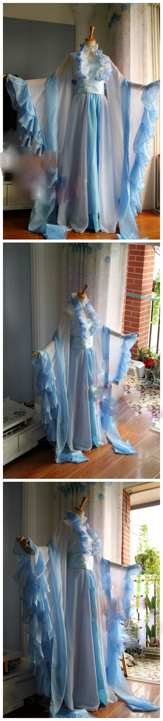 3 Designs Pink Blue Purple Fairy Costume Hanfu Sword Lady Sweet Cosplay Hanfu for TV Play The Semi Gods and Semi Devils