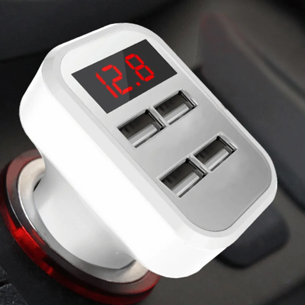 Портативный 3.1A 4 Переходник USB для зарядки в машине 5V быстрое зарядное устройство