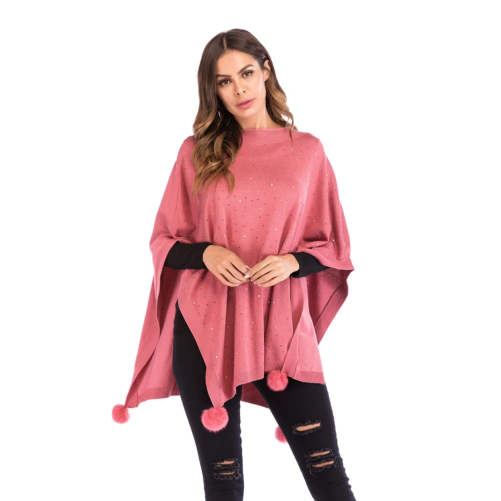 Sweater Women Autumn Winter 2018 Pullover Tassel Cloak Three Quarter Sleeve Loose Jumper For Female Causal |