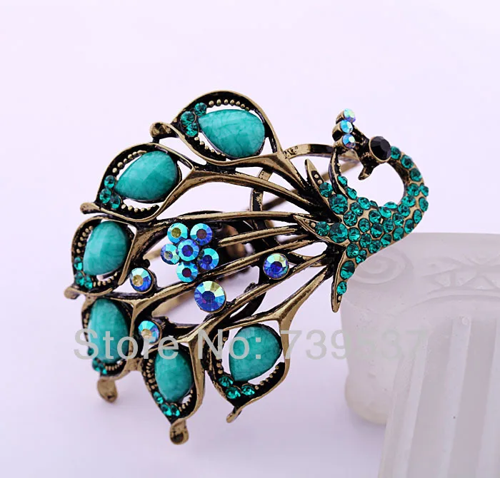 2017 Новый дизайн Кристальный поп народный стиль браслет в виде павлина для женщин