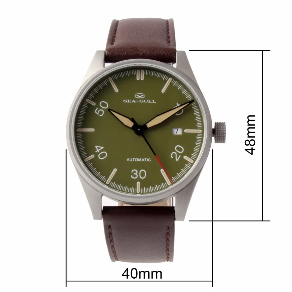 Genuine Seagull Sea-Gull Classic Vintage Military Men Mechanical Watch Luminous Hands Self Wind Automatic Men's Watch 819.583