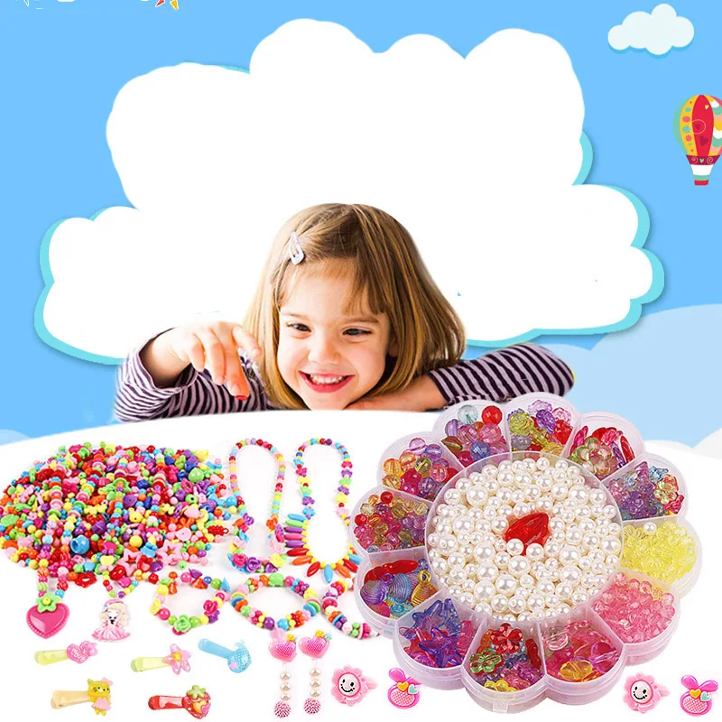 2019 New Pack Hot Flower Jewery DIY Beads Necklace Bracelets Loose Kids Decorative Craft Making Suit Accessories |