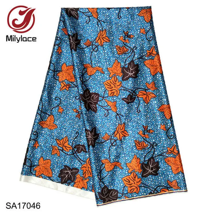 color 1 Milylace Горячая Африканский цифровой печатный воск узор атласная ткань модный воск узор дизайн атласная ткань SA17049 - Цвет: color 1