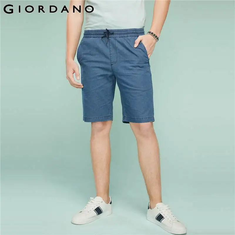 Giordano мужские тонкие джинсовые шорты с талией на резинке со шнурком данная модель
