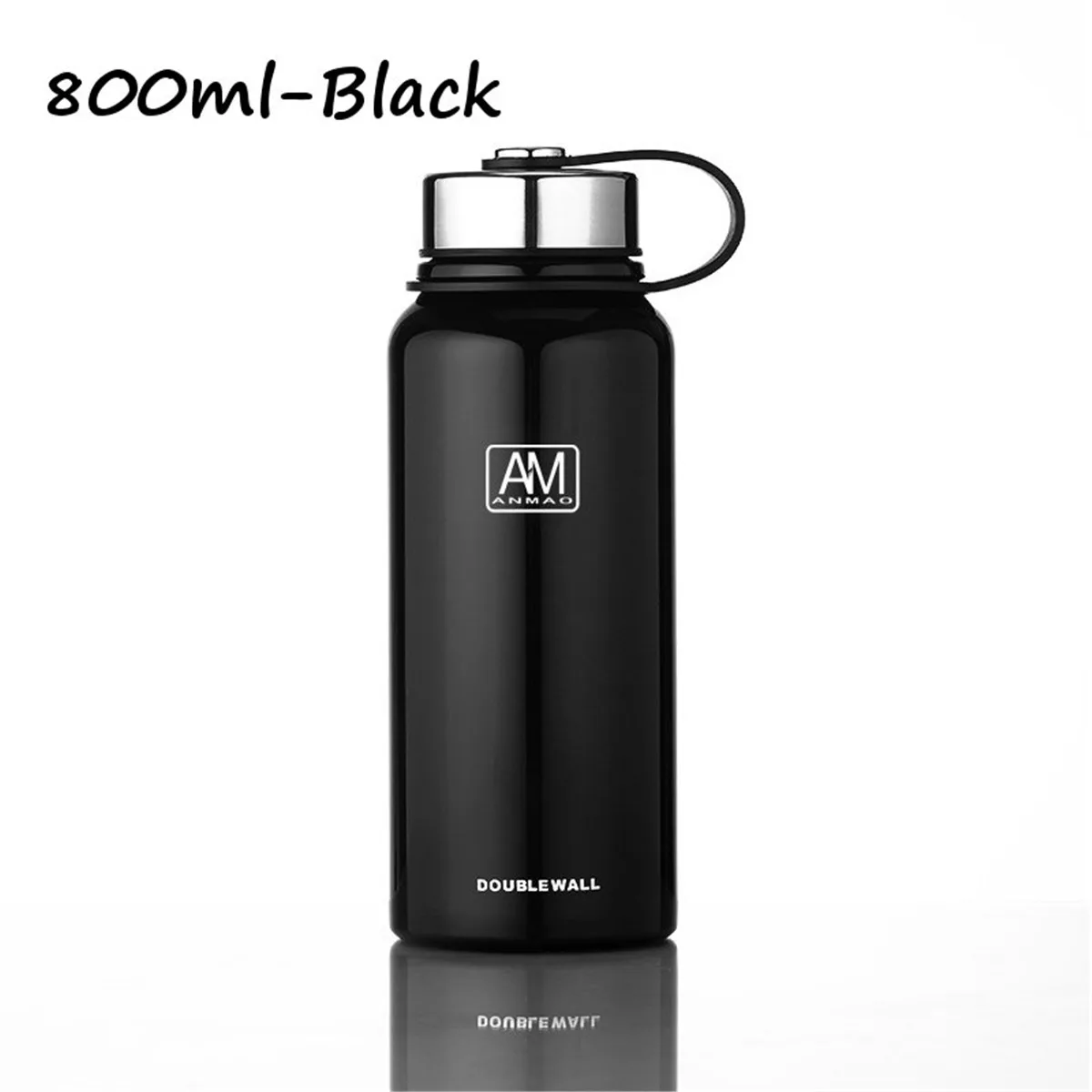 Black 800 мл с двойными стенками вакуумной изоляцией из нержавеющей стали Нержавеющая сталь для воды, напитков бутылка защита от проливов с двойными стенками из нержавеющей стали Вакуумная напитков Бутылка Чашка - Цвет: Black