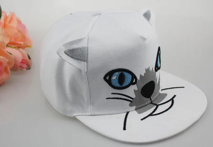 Милый черный лицо кошачьи уши Snapback Бейсбол Кепки s Для женщин шляпы мода лето Хип-Хоп Регулируемый головной убор для девочек Кепка для улицы