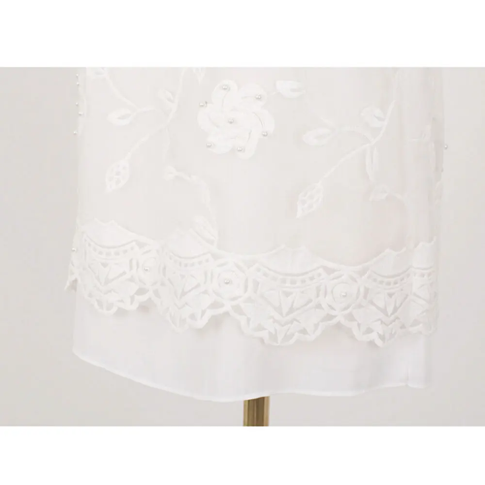 2016 летние элегантные белые кружевные блузки из шифона женские с коротким рукавом