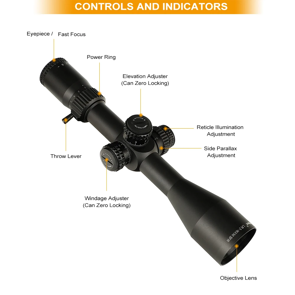 Ohhunt LR 2-16x50 SFIR Scope Mil Dot стеклянная гравированная сетка боковой Параллакс