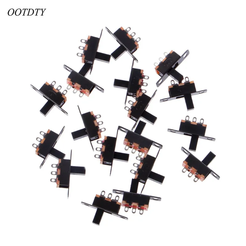 OOTDTY 20 шт. DC 50 в 0.5A 3 припоя наконечник 2 положения SPDT 1P2T мини панель слайд