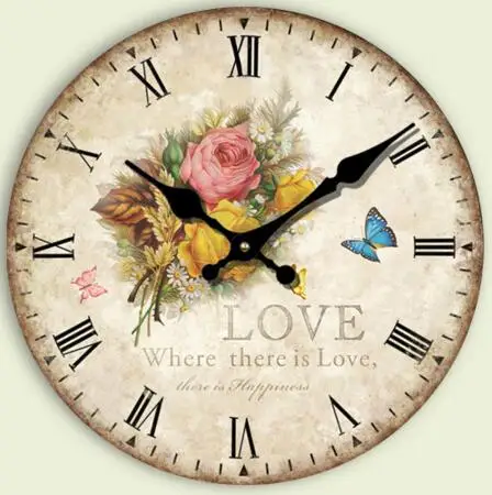 Цветок домашнего декора настенные часы моды тихая спальня украшения современный