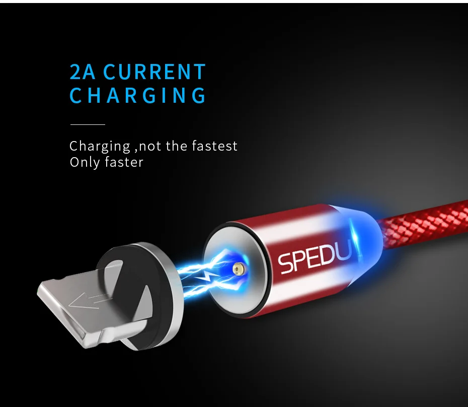 Автомобильное зарядное устройство USB SPEDU для iPhone X 6 7 8 XS Max, магнитный кабель, автомобильное зарядное устройство для телефона, Micro usb type c для samsung S9 S8 Plus xiaomi