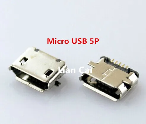 Бесплатная доставка 100 шт. Micro USB 5P 5 контактный разъем хвостовой для зарядки|connector