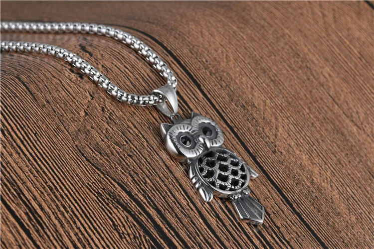 

Finer Owl Necklace Jewelry Stainless Steel Animal Eagle Bird Pendant Necklaces For Men Exquisite Accessories Gift For Kids Girls
