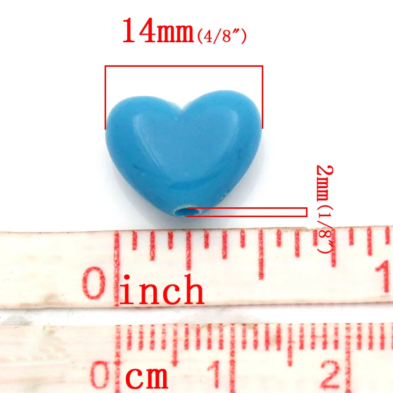Doreen Box hot- Acrylic Spacer Beads Heart Mix 14x11 мм 100 шт (B23162) | Украшения и аксессуары