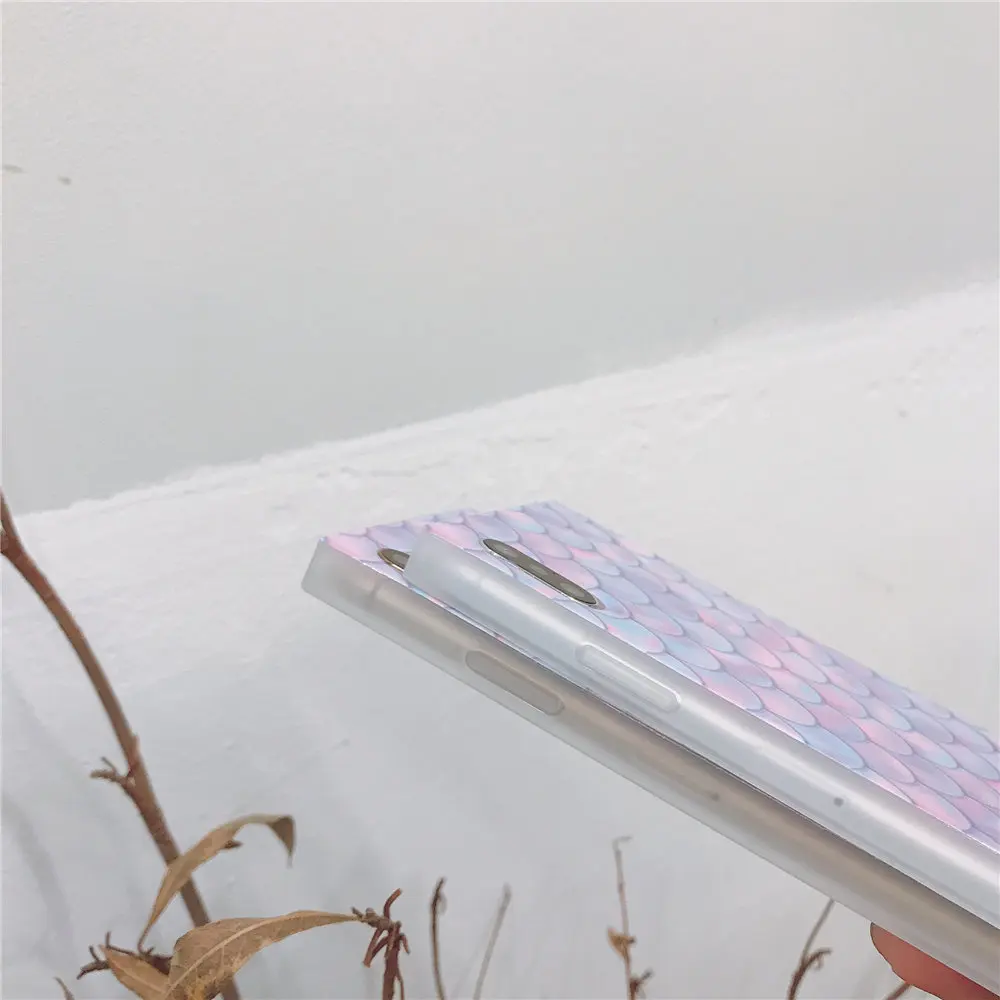 Матовый чехол для телефона с рисунком русалки и рыбьей чешуи IPhone XSmax XR XS X 8 8Plus 7 7Plus
