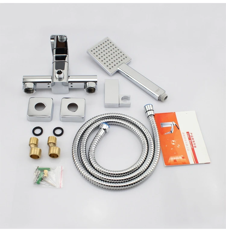 Chrome Solid brass shower mixer faucet wall mounted Cold and hot water tap mixing valve set-M54543 | Обустройство дома