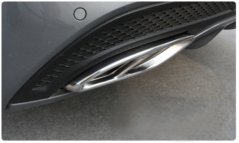 Для Mercedes W205 W176 W213 W246 CLA GLC выхлопные хромированные выхлопные трубы четыре хвостовые горла декоративные Стикеры для автомобилей