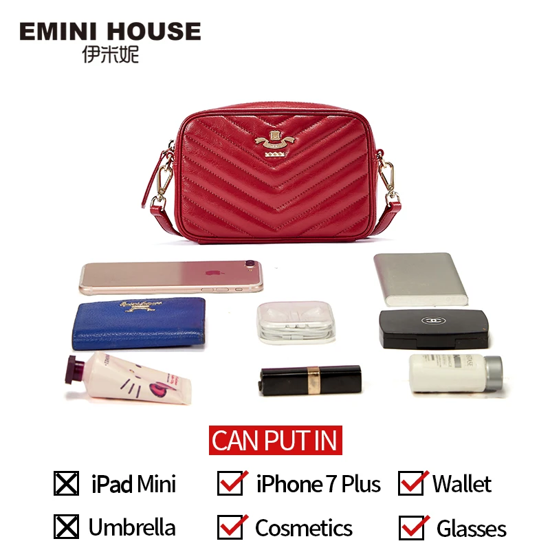 EMINI HOUSE масло воск спилок Сумка с клапаном сумки через плечо для женщин сумка на