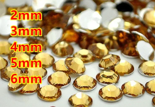 Lt.C.Topaz Resin Flatback beads for Nail Art/Garment/Decoration (2mm 3mm 4mm 5mm 6mm) 10000~100000pcs/bag | Дом и сад