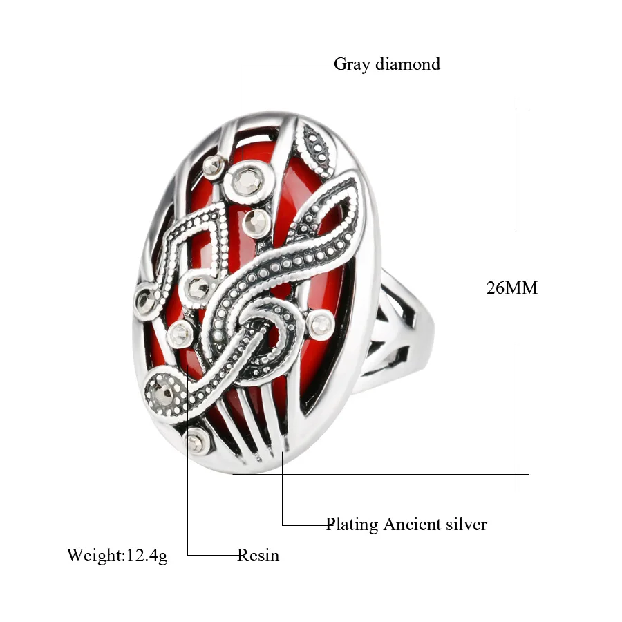 Модные цветные ювелирные изделия Boho Plata в стиле панк anillo musica мужские кольца