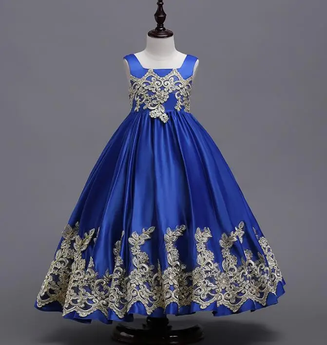 

2019 Kids Dress for Girls Wedding Tulle Lace Long Girl Dress Elegant Princess Party Pageant Formal Gown for Teen Children