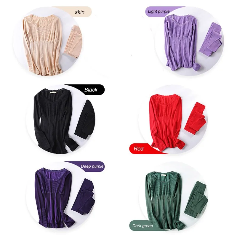 

Women Thermal Long Underwear Set Breathable Warm Long Johns Slim Underwear 2 Piece/set