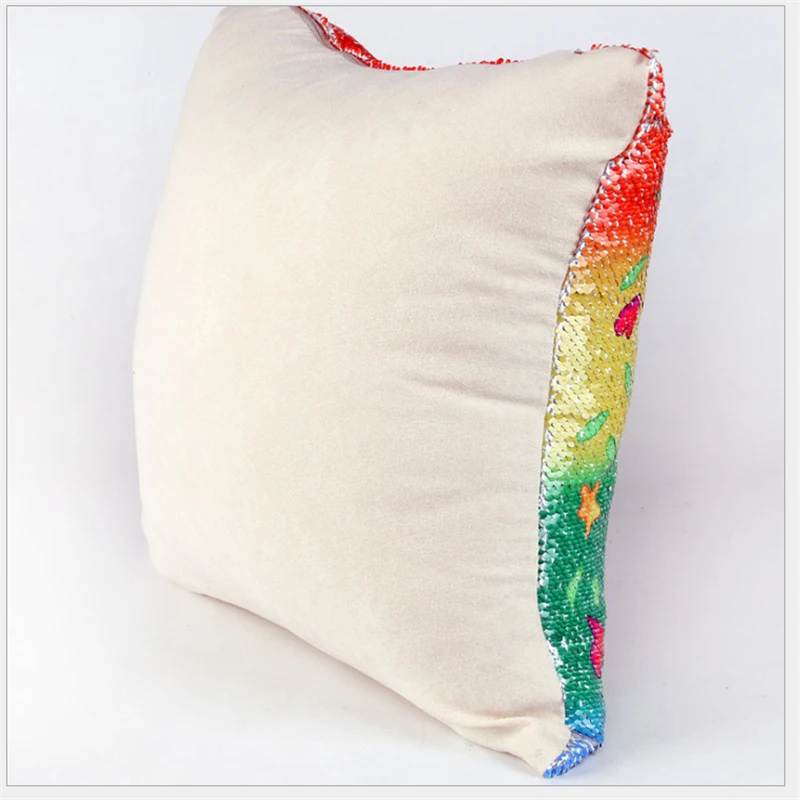 NZBZ. 40*40 Decorative Mermaid Pillows Double-sided Sequins Unicorn Cushion Cover For Sofa Reversible Pillowcase Home Decor | Дом и сад