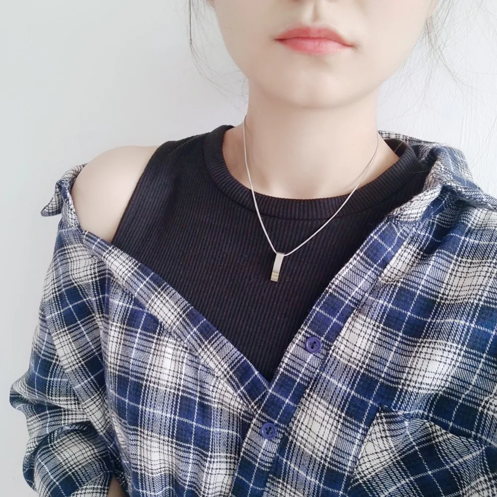 

Soul Men Long Whistle Shape Arc Groove Design Pure Pendant Necklace For Women Men Unisex Particular Jewelry Gift TI024P