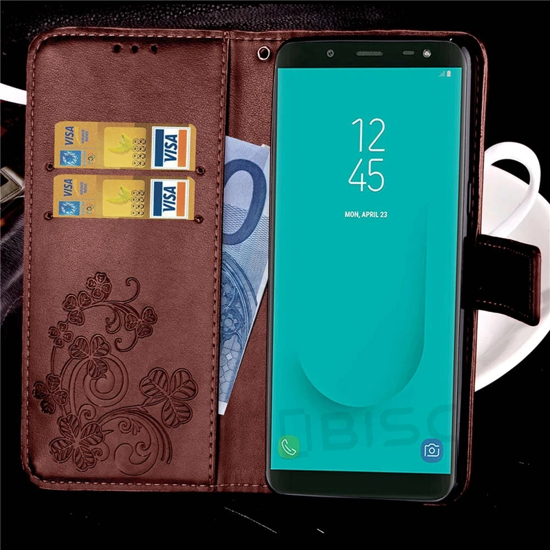 Чехол книжка для Samsung Galaxy J6 2018 J 6 Plus J600FN чехол телефона из кожи и силикона в ретро