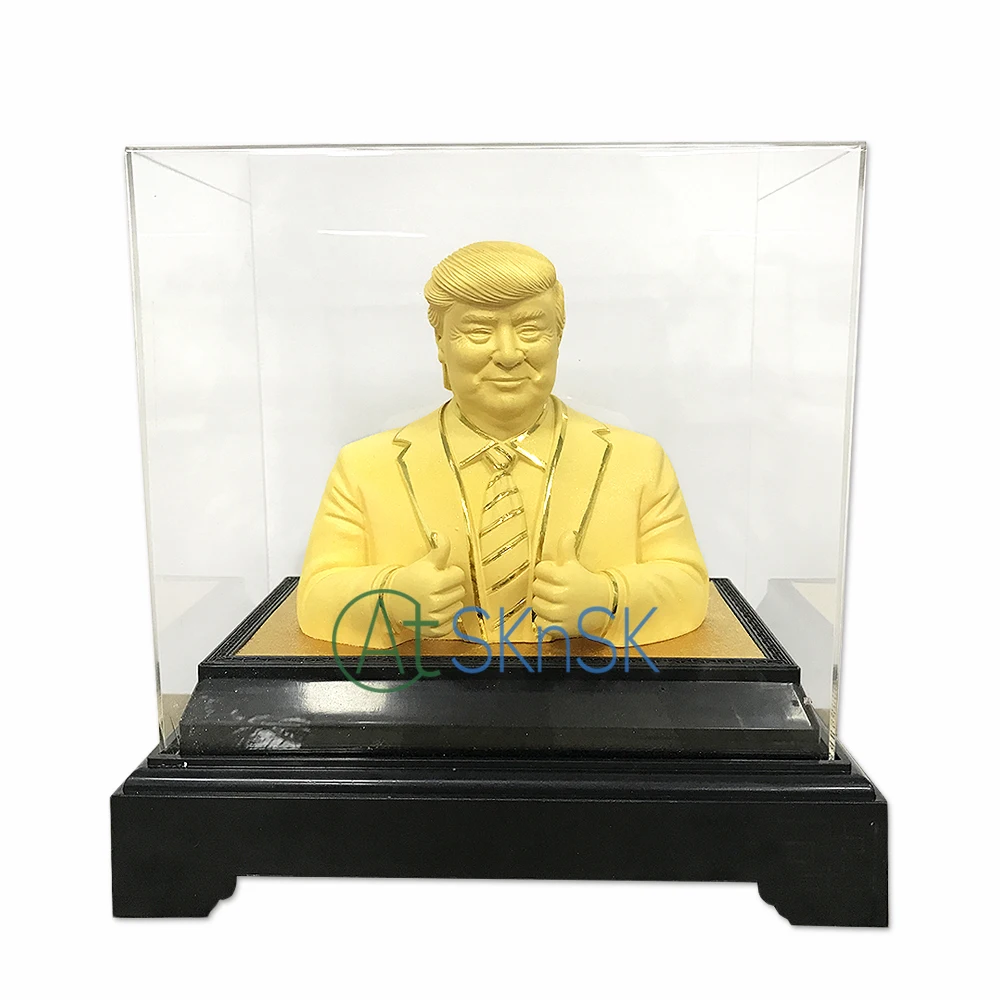 1set DHL shipping wholesale sculpture for home gold plated metal crafts Make America Great Again Trump statues decoration | Дом и сад