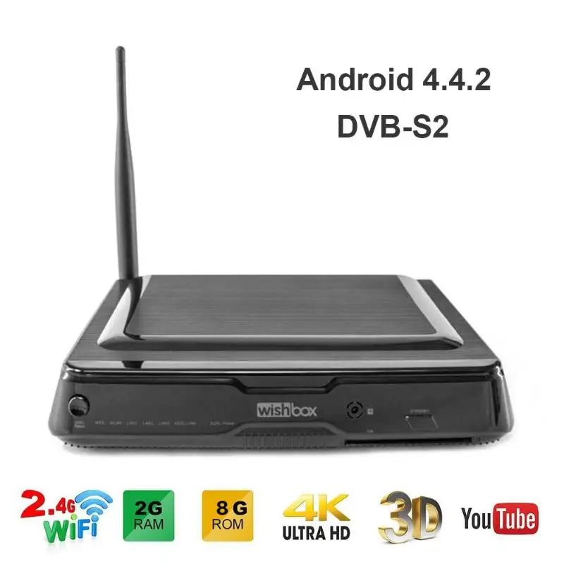 ALLOYSEED Wishbox Android Smart tv Box DVB-S2 декодер Amlogic S812 четырехъядерный 2 ГБ 8 ГБ телеприставка 3D 4 к WiFi H.265 медиаплеер
