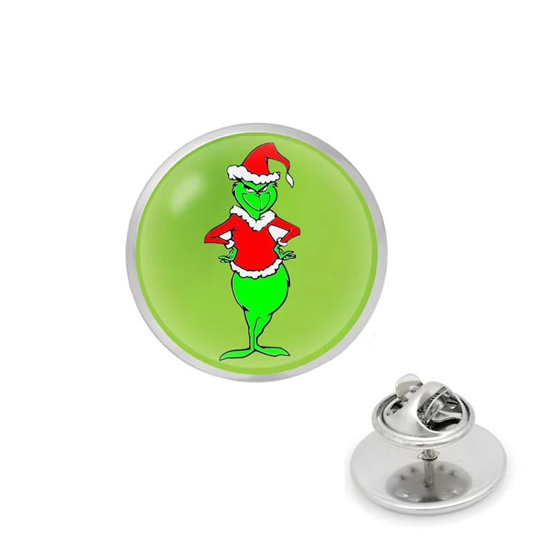 Брошь булавка Grinch стеклянный круг брошь с животными аниме ювелирные изделия