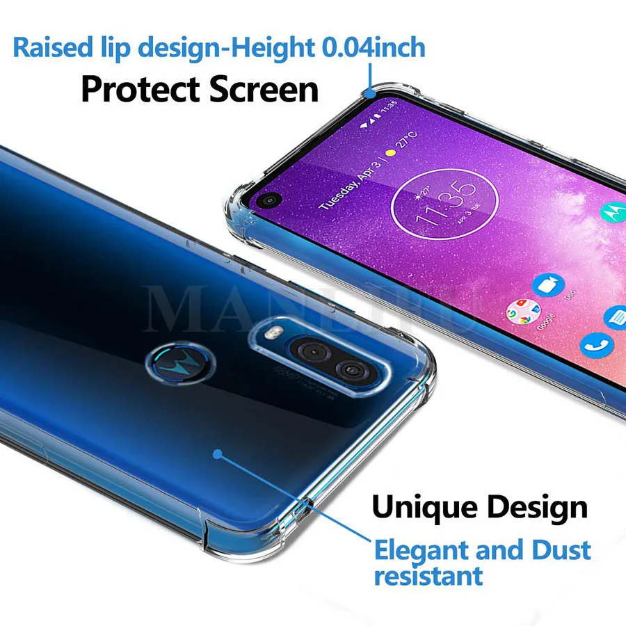 for Motorola Moto One Vision case silicone cover scratch resistant TPU slim coque 6.3 Clear |