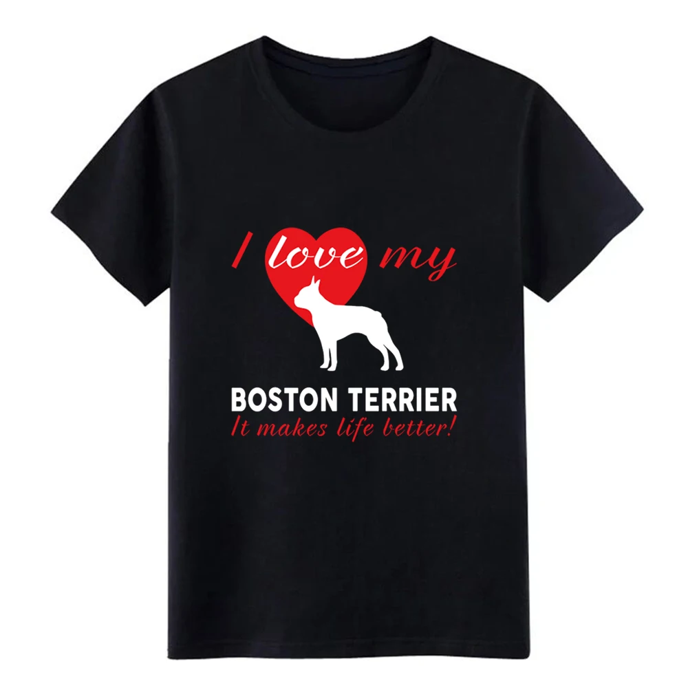 Мужская футболка Boston Terrier на заказ 100% хлопок с круглым вырезом графическим