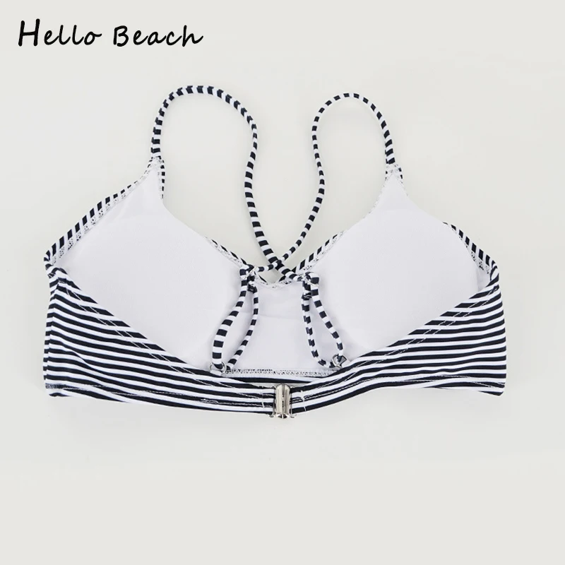 HELLO BEACH бикини для женщин 2018 купальники с принтом бразильские пуш ап в полоску