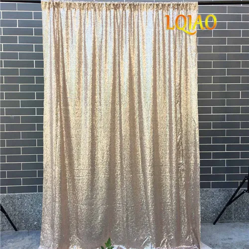 4FTx10FT Серебристые фоны с блестками, блестящая занавеска с блестками, фон для свадебной фотосъемки, фон для фотосъемки, Рождественское украшение - Цвет: Champagne