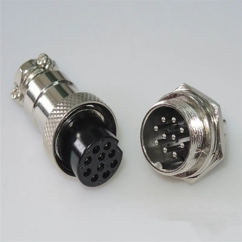 

5 set Aviation Plug Male Female Panel Metal Wire Connector 10 Pins 16mm GX16-10P